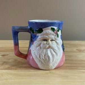 Vintage Christmas Coffee Mug Tea Cup Santa Face